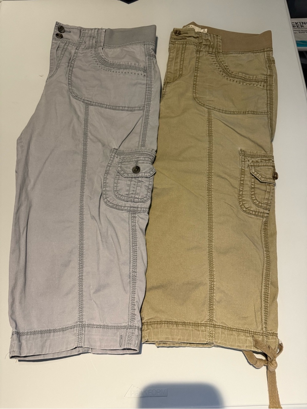 Sonoma Women's Bundle Cargo Capri- Light Gray & Khaki-size-8